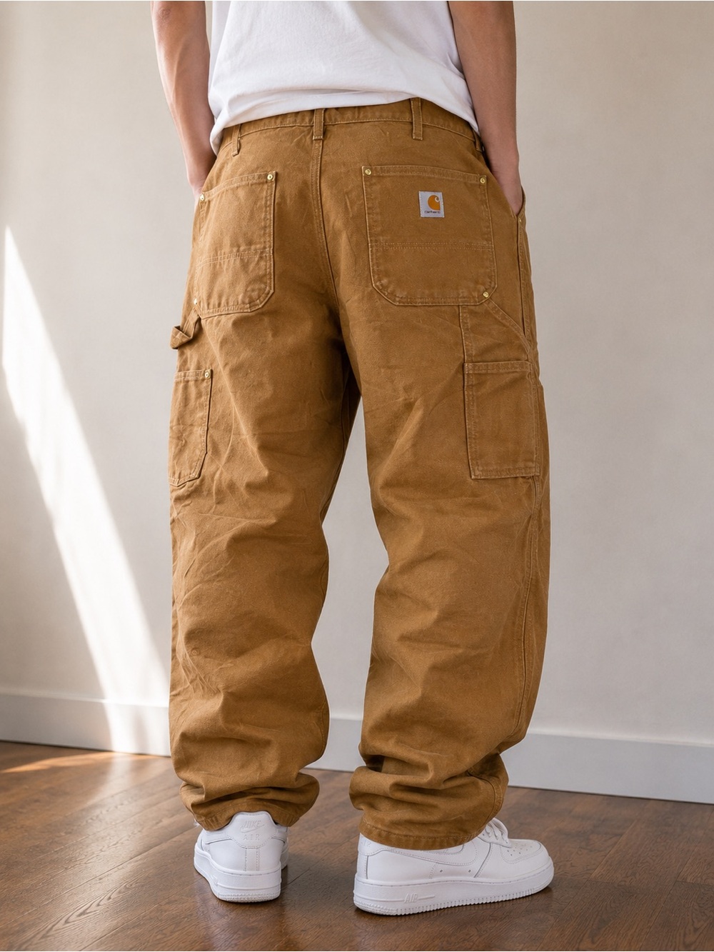 Carhartt B01-BRN Men 42x30 Brown Duck Double Knee Work Pants Original Loose USA